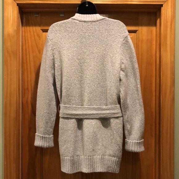 Levi’s Wide Belted Light Grey Cardigan Sweater - Picture 6 of 11